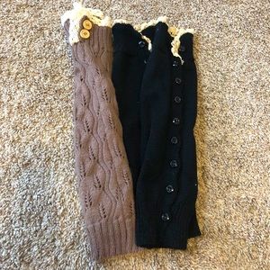 Knee high leg warmers Black and Tan